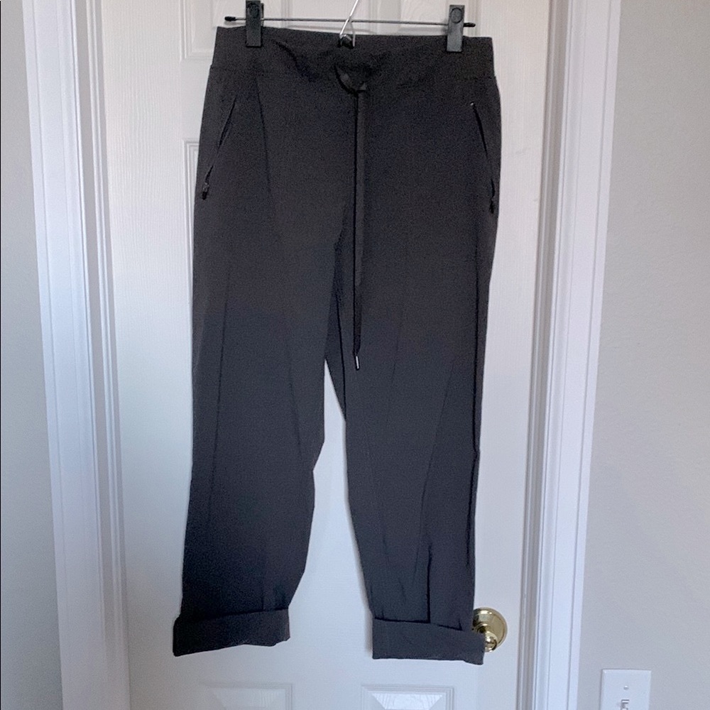 Marika Dark Gray Capris with Cuffed Hem